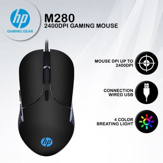 Chuột Gaming Có Dây HP M280 RGB 2400 DPI